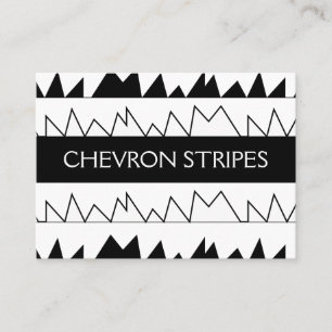 Patroon voor zwarte en witte Chevron Stripes Visitekaartje