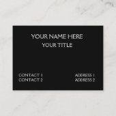 Patroon voor zwarte en witte Chevron Stripes Visitekaartje (Achterkant)