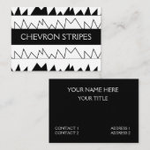 Patroon voor zwarte en witte Chevron Stripes Visitekaartje (Voorkant / Achterkant)