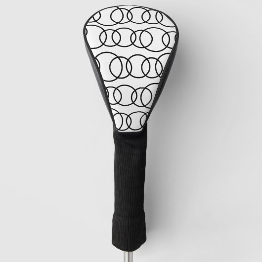 Patroon voor zwarte en witte cirkels golfheadcover (Voorkant)