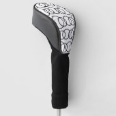 Patroon voor zwarte en witte cirkels golfheadcover (Schuin)