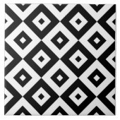 Patroon voor zwarte en witte diamanten | Keramisch Tegeltje (Voorkant)