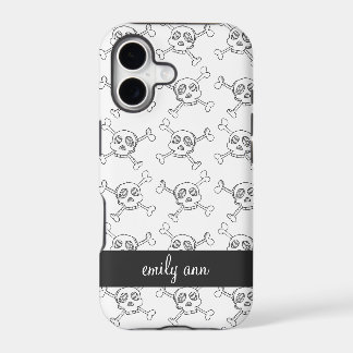 Patroon voor zwarte en witte doodle Skulls