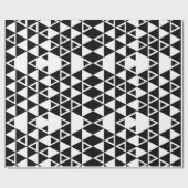 Patroon voor zwarte en witte geometrische driehoek cadeaupapier (Vlak)