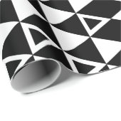 Patroon voor zwarte en witte geometrische driehoek cadeaupapier (Rol Hoek)