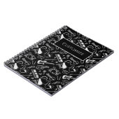 Patroon voor zwarte en witte instrumenten notitieboek (Linkerzijde)