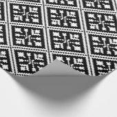 Patroon voor zwarte en witte kerstsnowflakes cadeaupapier (Hoek)