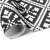 Patroon voor zwarte en witte kerstsnowflakes cadeaupapier (Rol Hoek)