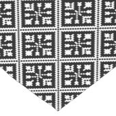 Patroon voor zwarte en witte kerstsnowflakes korte tafelloper (Hoek)