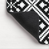 Patroon voor zwarte en witte kerstsnowflakes muismat (Hoek)