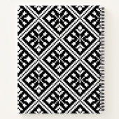 Patroon voor zwarte en witte kerstsnowflakes notitieboek (Achterkant)