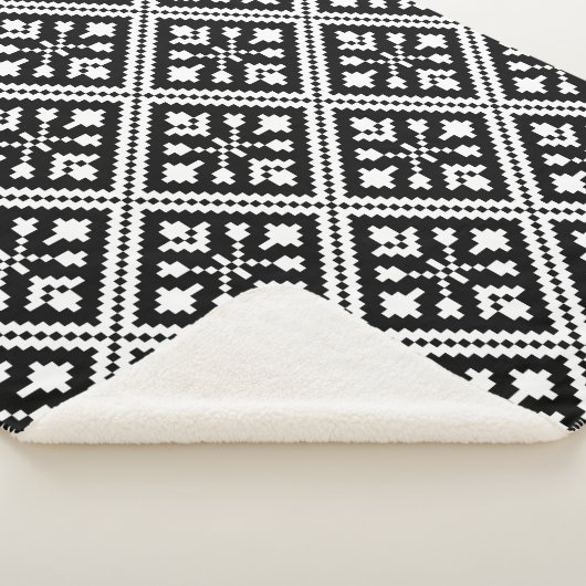 Patroon voor zwarte en witte kerstsnowflakes sherpa deken (3/4)
