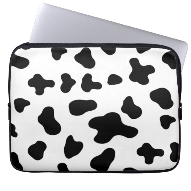 Patroon voor zwarte en witte Koe Laptop Sleeve (Voorkant)