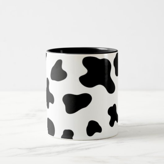 Patroon voor zwarte en witte Koe Tweekleurige Koffiemok (Center)