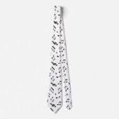 Patroon voor zwarte en witte Muzieknoten Stropdas (Voorkant)