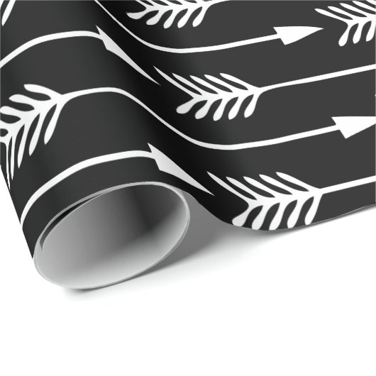 Patroon voor zwarte en witte pijlen cadeaupapier (Rol Hoek)