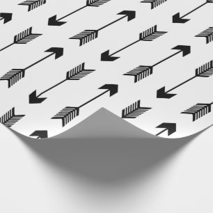 Patroon voor zwarte en witte pijlen cadeaupapier