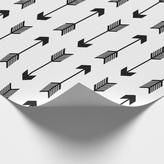 Patroon voor zwarte en witte pijlen cadeaupapier (Hoek)