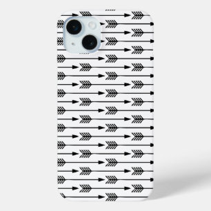 Patroon voor zwarte en witte pijlen iPhone 15 mini hoesje