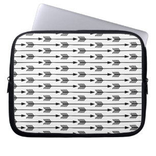 Patroon voor zwarte en witte pijlen laptop sleeve