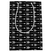 Patroon voor zwarte en witte pijlen medium cadeauzakje (Voorkant)