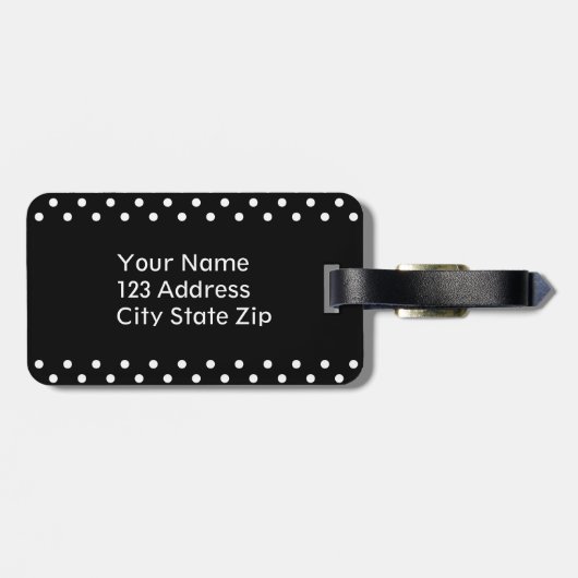 Patroon voor zwarte en witte poolvlekken bagagelabel (Achterkant horizontaal)