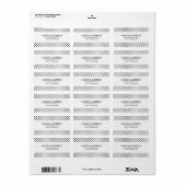 Patroon voor zwarte en witte poolvlekken etiket (Full Sheet)