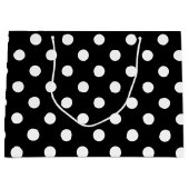 Patroon voor zwarte en witte poolvlekken large cadeautasje (Voorkant)