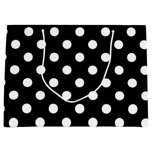 Patroon voor zwarte en witte poolvlekken large cadeautasje (Voorkant)