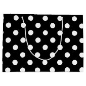 Patroon voor zwarte en witte poolvlekken large cadeautasje (Achterkant)