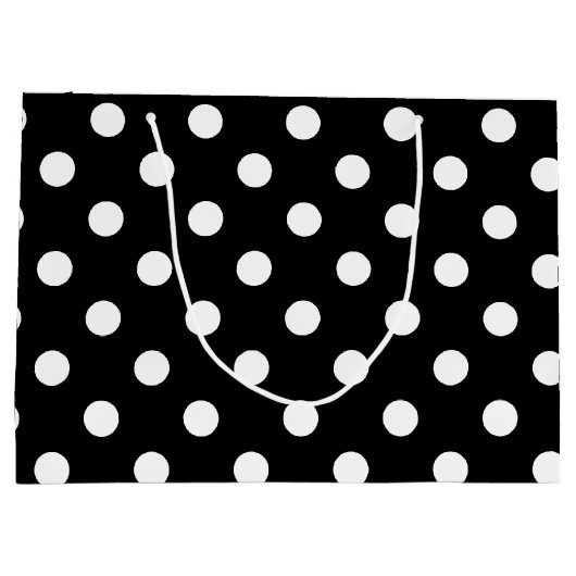 Patroon voor zwarte en witte poolvlekken large cadeautasje (Achterkant)