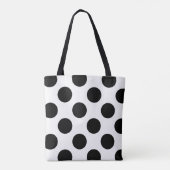 Patroon voor zwarte en witte poolvlekken tote bag (Achterkant)