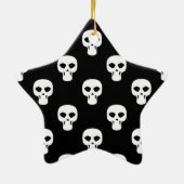 Patroon voor zwarte en witte schedels keramisch ornament (Achterkant)