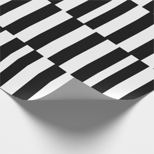 Patroon voor zwarte en witte strepen cadeaupapier (Hoek)