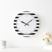 Patroon voor zwarte en witte strepen grote klok (Huis)