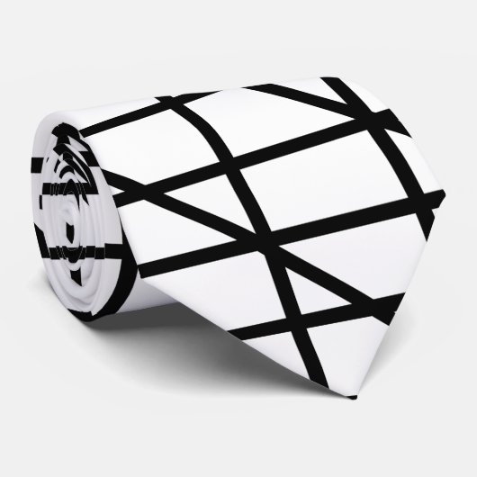 Patroon voor zwarte en witte strepen stropdas (Opgerold)