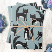 Patroon voor zwarte en witte tuxedo Kitty Cats Inpakpapier Vel