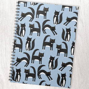 Patroon voor zwarte en witte tuxedo Kitty Cats Notitieboek