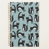 Patroon voor zwarte en witte tuxedo Kitty Cats Planner (Voorkant)