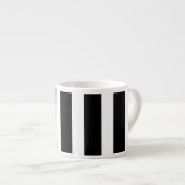 Patroon voor zwarte en witte verticale strepen espresso kop (Voorkant rechts)