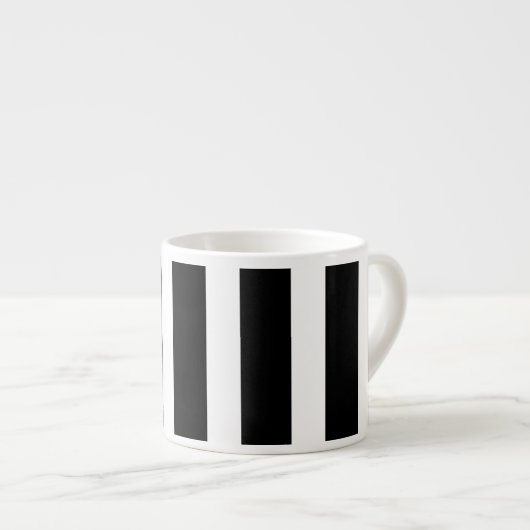 Patroon voor zwarte en witte verticale strepen espresso kop (Voorkant rechts)
