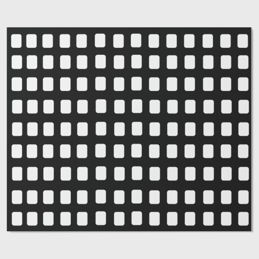 Patroon voor zwarte en witte vierkantjes cadeaupapier (Vlak)