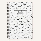 Patroon voor zwarte en witte vliegende straten notitieboek (Voorkant)