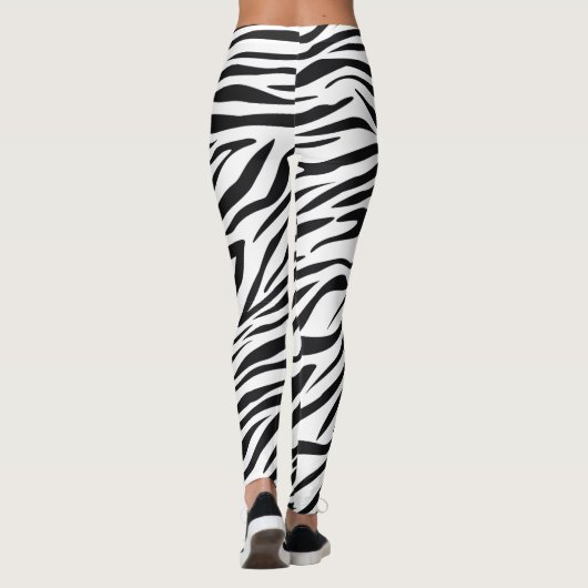 Patroon voor zwarte en witte wilde Zebra's Leggings (Achterkant)
