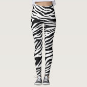 Patroon voor zwarte en witte wilde Zebra's Leggings (Voorkant)