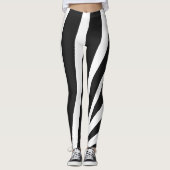 Patroon voor zwarte en witte Zebra-strepen Leggings (Voorkant)
