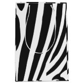Patroon voor zwarte en witte Zebra-strepen Medium Cadeauzakje (Voorkant)