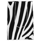 Patroon voor zwarte en witte Zebra-strepen Medium Cadeauzakje (Achterkant)