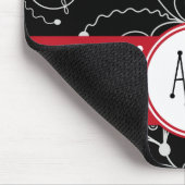 Patroon voor zwarte en witte zWIELEN, monogram Muismat (Hoek)