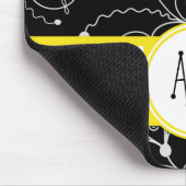 Patroon voor zwarte en witte zWIELEN, monogram Muismat (Hoek)